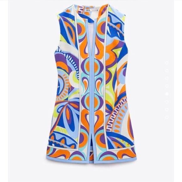 Zara Multi Colored Printed Mini Dress(Size Small) - Picture 3 of 9